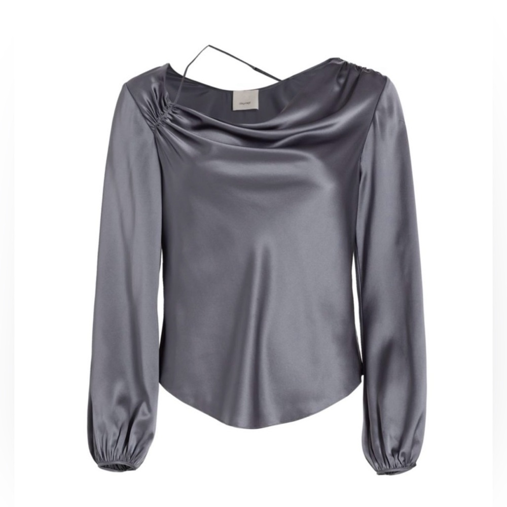 NWT Cinq à Sept Jordy Cowlneck Silk Top, Size XS